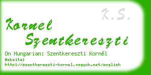 kornel szentkereszti business card