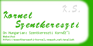 kornel szentkereszti business card